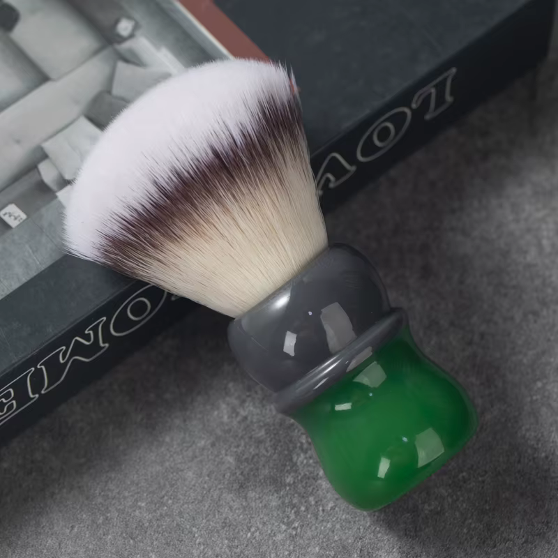 YAQI Mocha(Matcha) Brosse de rasage humide pour homme avec nœud haute résolution en cheveux synthéti