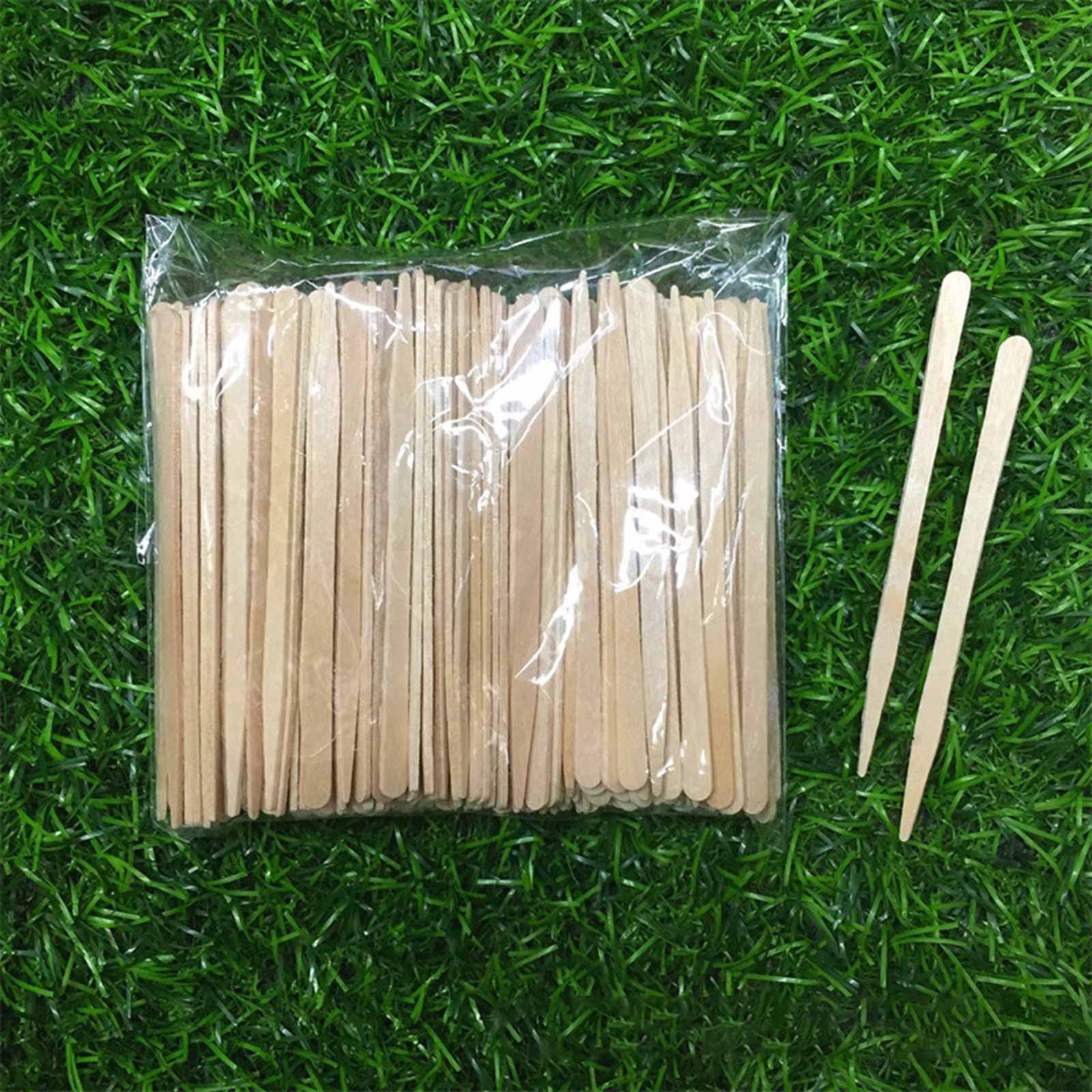 Mini 100x spatules de cire en bois applicateur de cire bâtons tête mince cire haricot sourcil bâtons