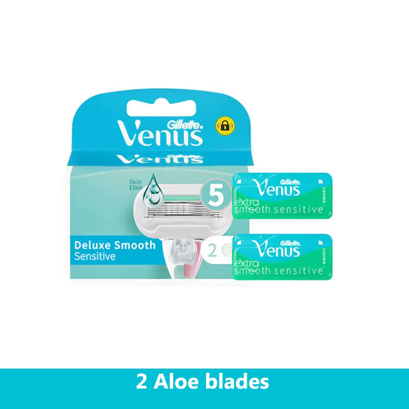 Gillette – lames de rasoir à 5 couches en aloès Venus, adaptées aux peaux sensibles, combinaison de