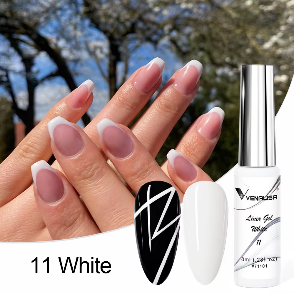 VENALISA – vernis à ongles français, ligne blanche, 21 couleurs, Gel de peinture UV/LED, beau vernis