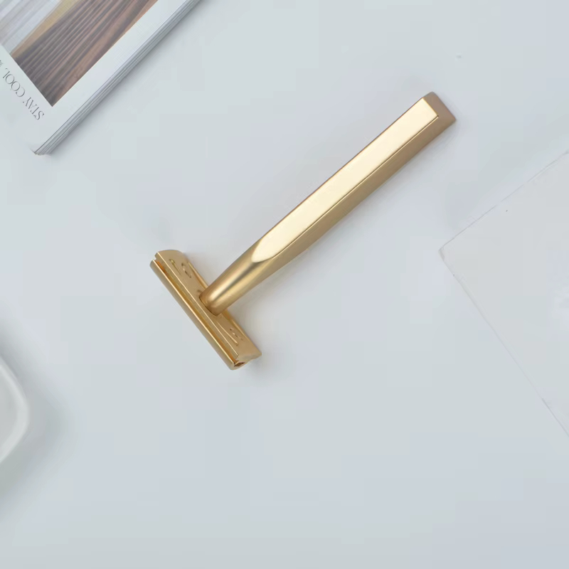 YAQI Golden Bar 3 pièces couleur dorée mate rasoir de sécurité pour hommes