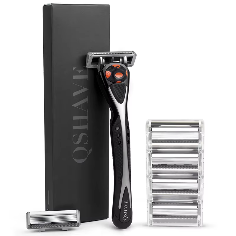 QSHAVE Black Spider Man – grand rasoir manuel (1 manche, 6 lames X6)
