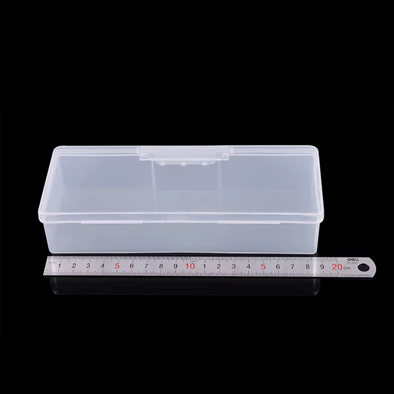 Boîte de rangement rectangulaire en plastique Transparent pour Nail Art, 1 pièce, boîte de rangement