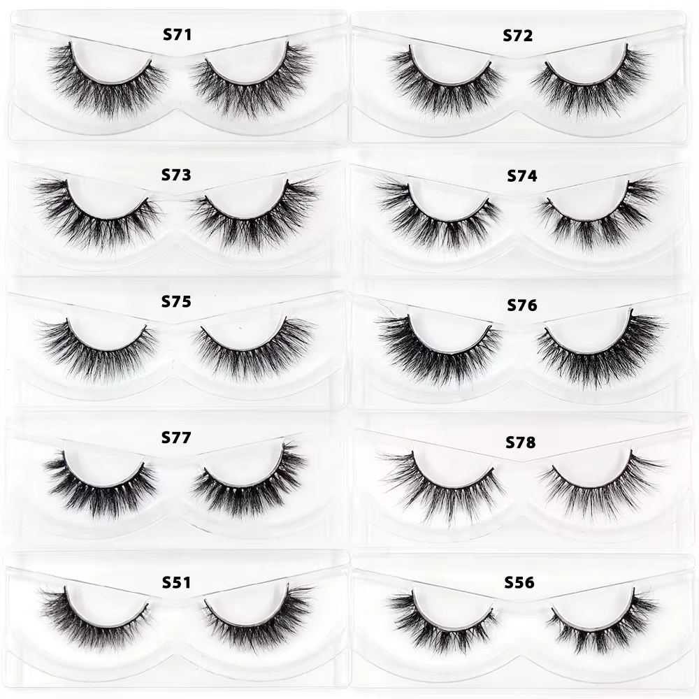 LEHUAMAO 30/60/100 paires de cils de vison sans boîte cils de vison 3D courts faux cils de vison nat