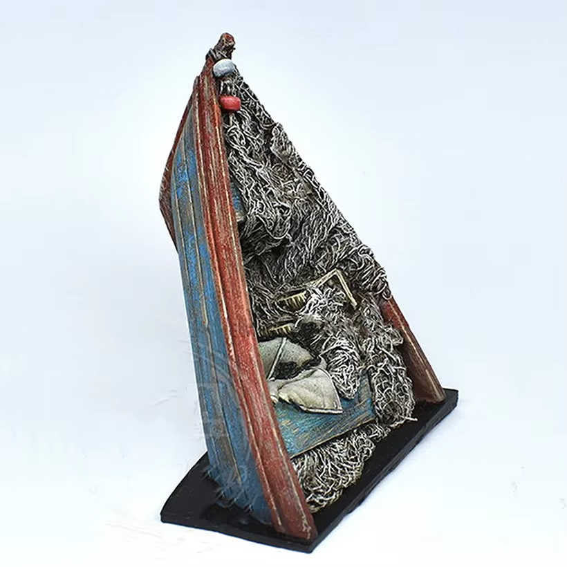 Figurine miniature en résine de 55mm, bateau moderne non assemblé, kits de modèles non peints, 1/35