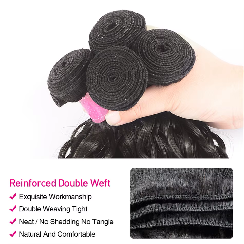 Mèches 100% naturelles vierges ondulées-UNice Hair, tissage à coudre, document riche naturel, 8 à 26