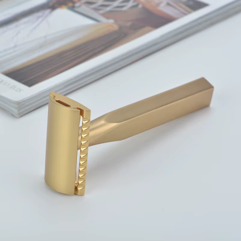 YAQI Golden Bar 3 pièces couleur dorée mate rasoir de sécurité pour hommes