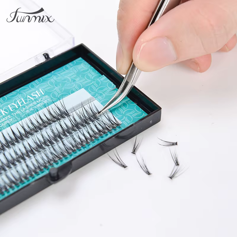 1pc FUNMIX naturel queue de poisson Type queue d'aronde mouche cils doux vison cils pour faux cils E