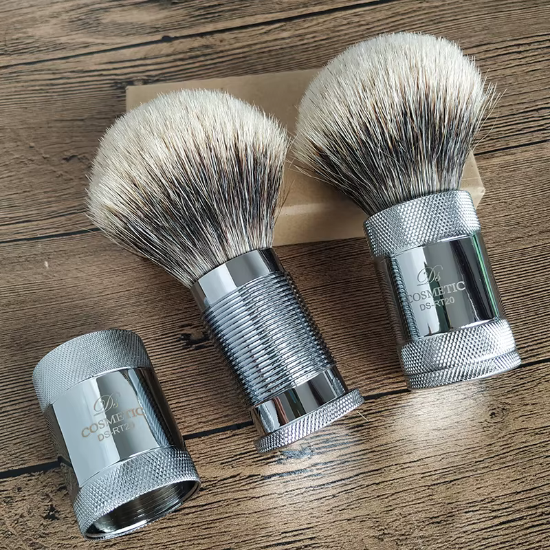 Dscosmetic – brosse de rasage réglable à deux bandes pour poils de blaireau