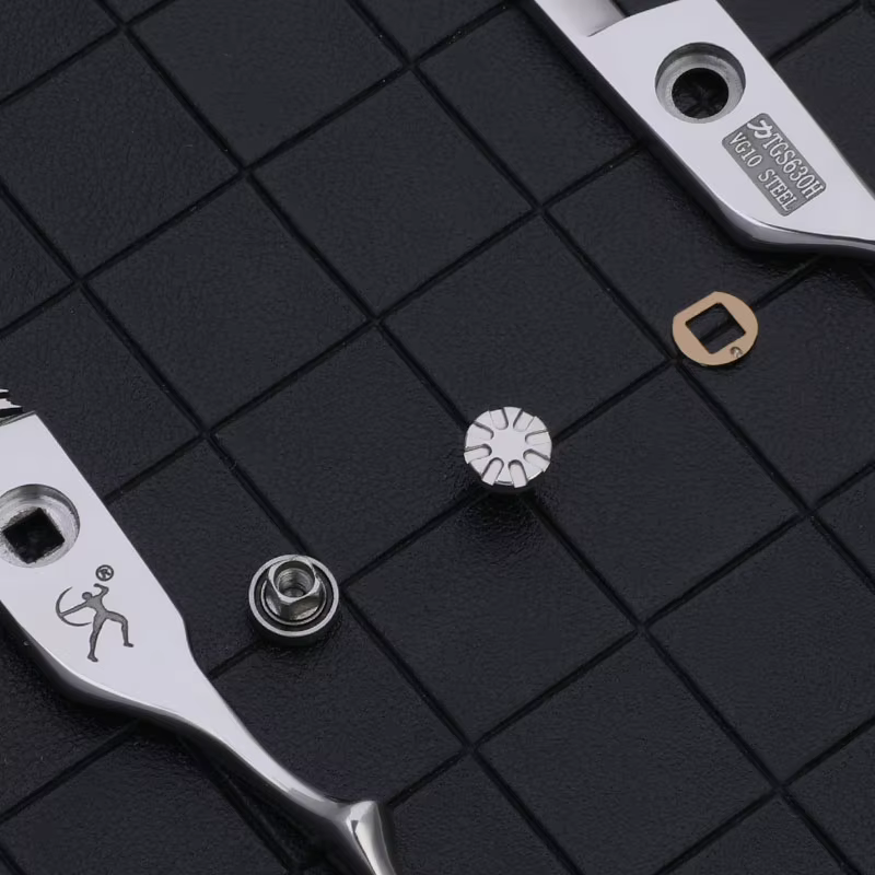 Ciseaux amincissants pour cheveux Titan avec vis à billes pour barbe VG10 ACIER