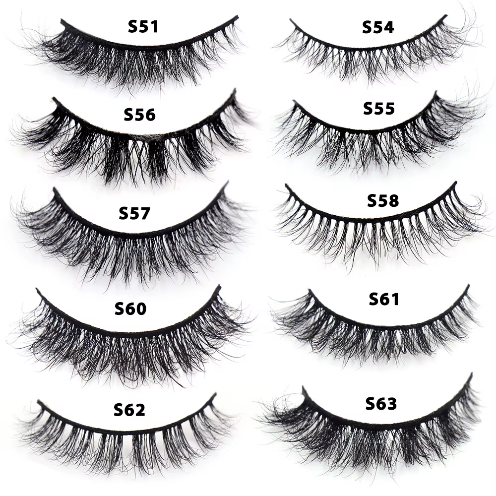 LEHUAMAO 30/60/100 paires de cils de vison sans boîte cils de vison 3D courts faux cils de vison nat