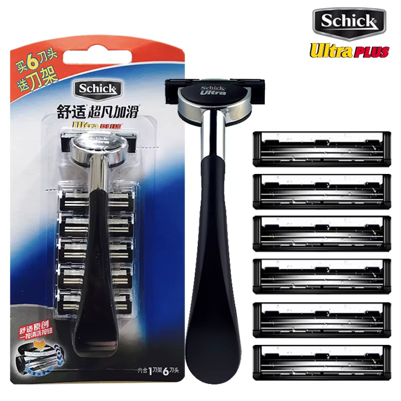 1 rasoir + 6 lames ensemble Original Schick Ultra PLUS lames de rasoir homme rasoir visage coiffure 