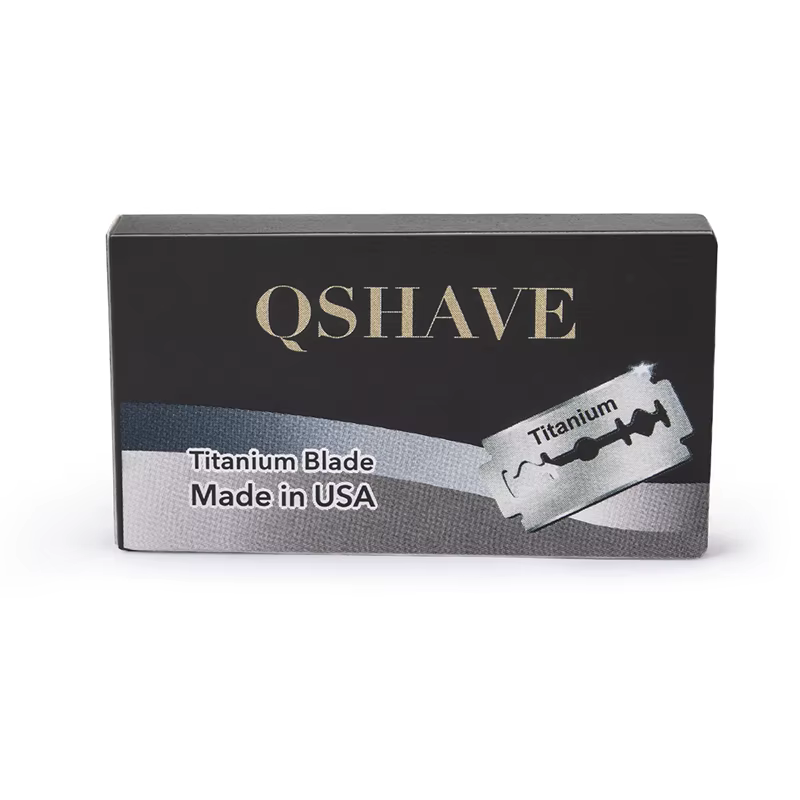 Qshave IT Lame de rasoir de sécurité Lame de rasoir droite en titane Lame de rasoir de sécurité clas