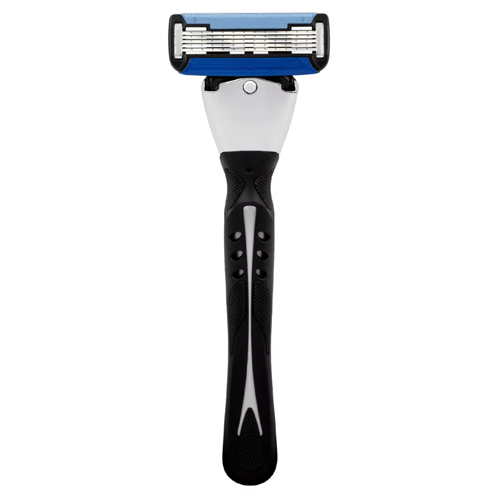 Qshave – rasoir Spider Man noir avec 6 lames, Design avec votre nom sur la poignée, 5 lames américai