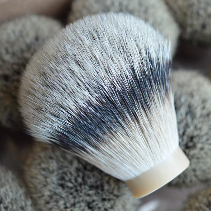 DSCOSMETIC-Tête de brosse de rasage en poils de blaireau de montagne, 26mm, pointe argentée la plus