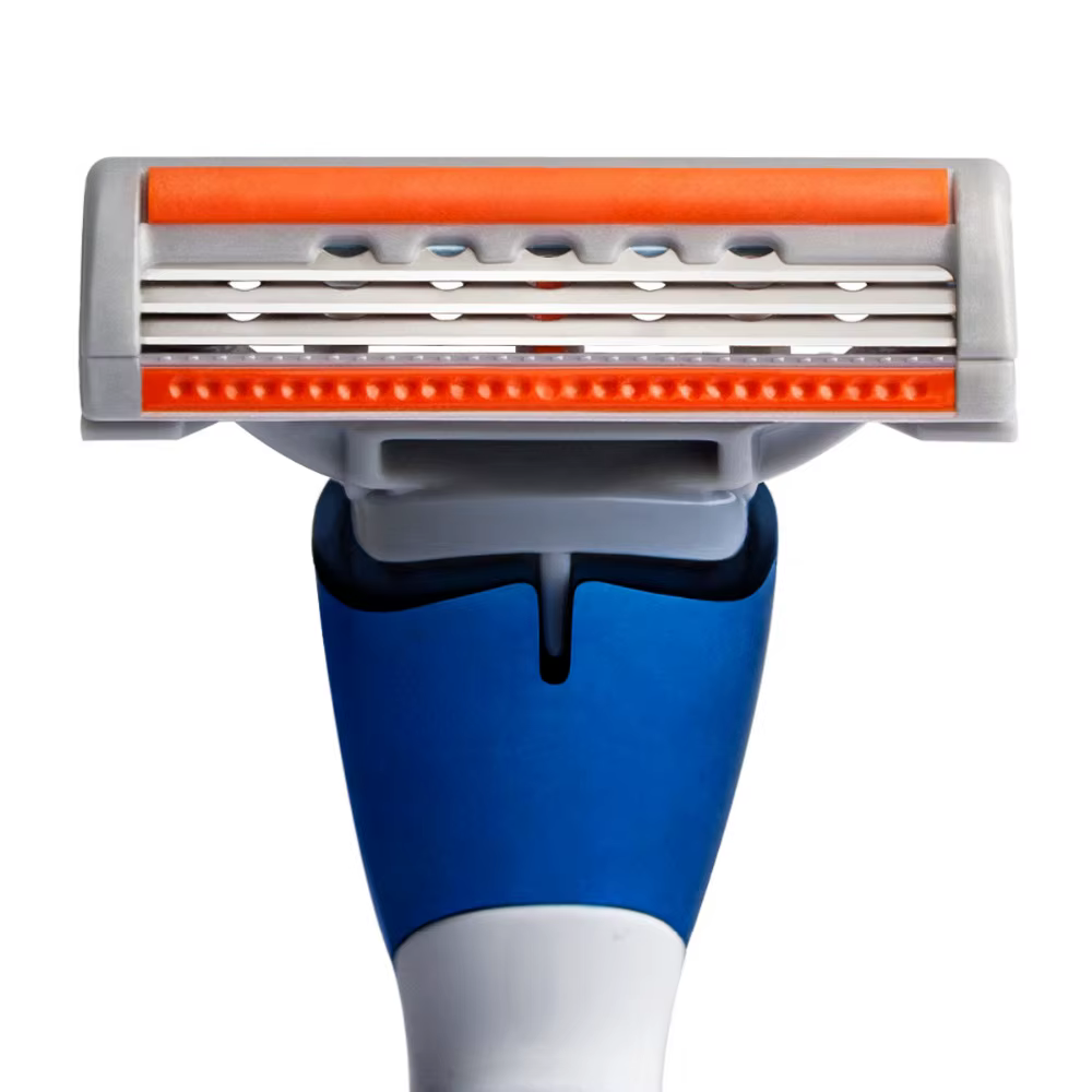 Rasoir QShave Blue Men, 1 manche et 10 cartouches (1 lame X3, 9 lames X5)