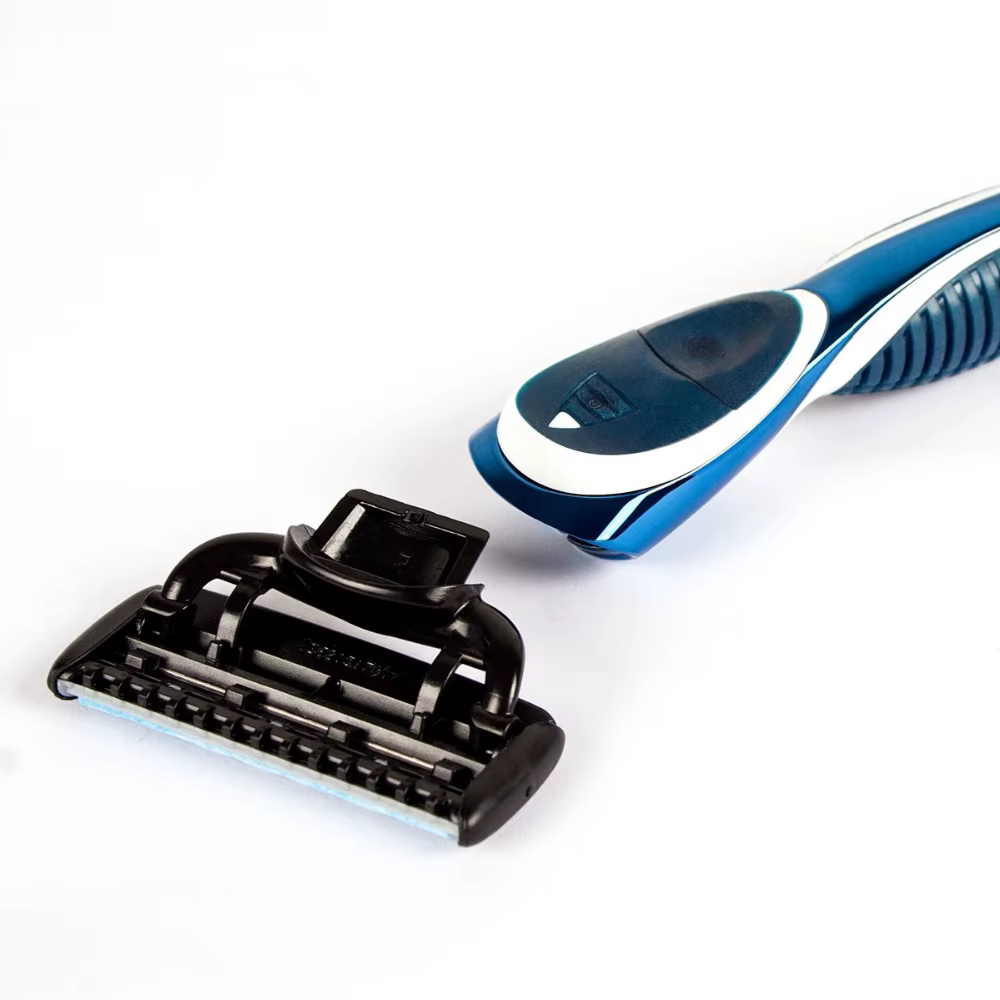 Rasoir QShave Blue Men, 1 manche et 10 cartouches (1 lame X3, 9 lames X5)