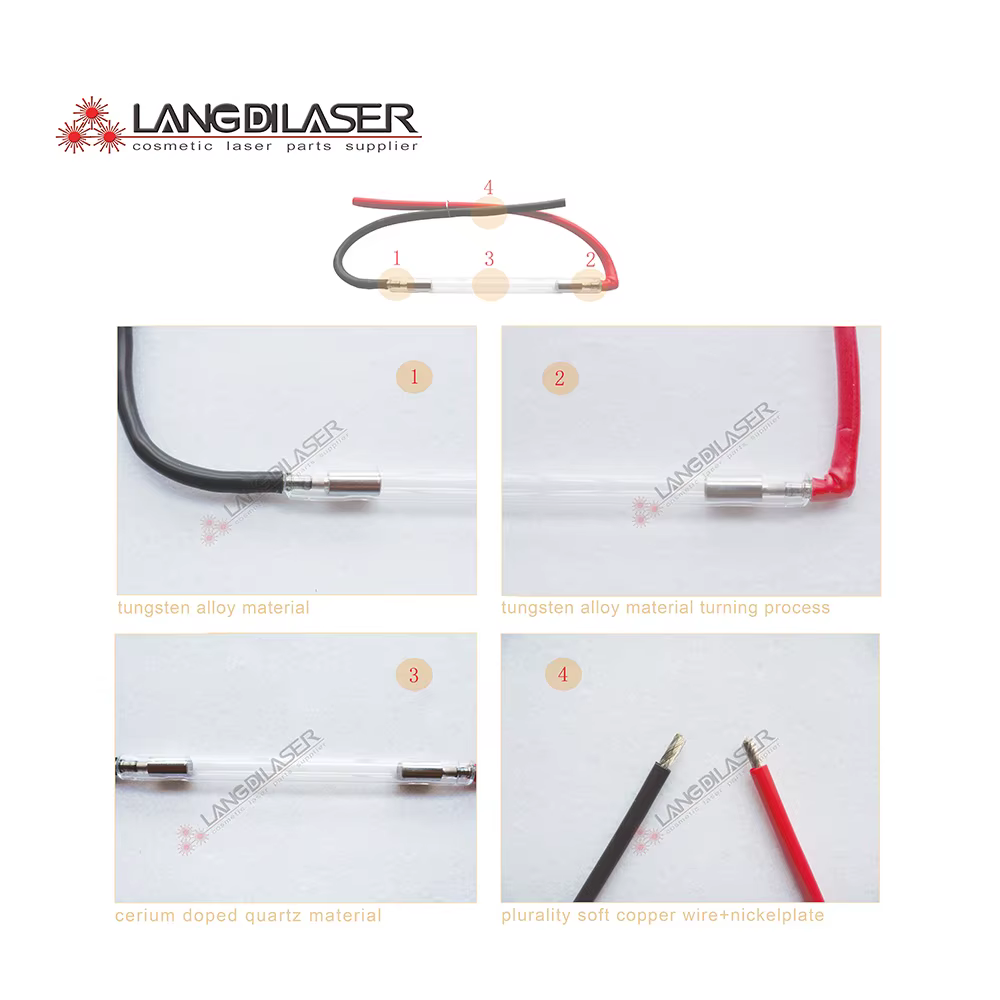 Ampoules laser IPL : 9*65*115F - courbure d'anode, lampe flash IPL pour pièce à main honkonlaser, la