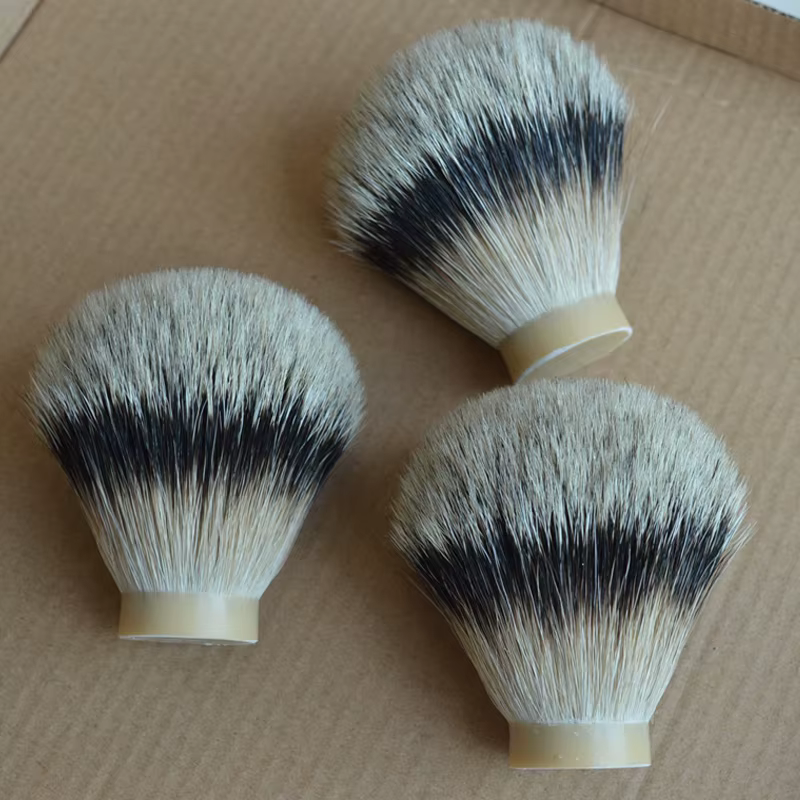 DSCOSMETIC-Tête de brosse de rasage en poils de blaireau de montagne, 26mm, pointe argentée la plus