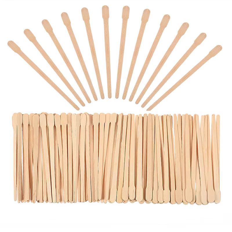 Bâtons d'épilation du corps en bois pour femme, 100 pièces, bâtons jetables pour épilation à la cire