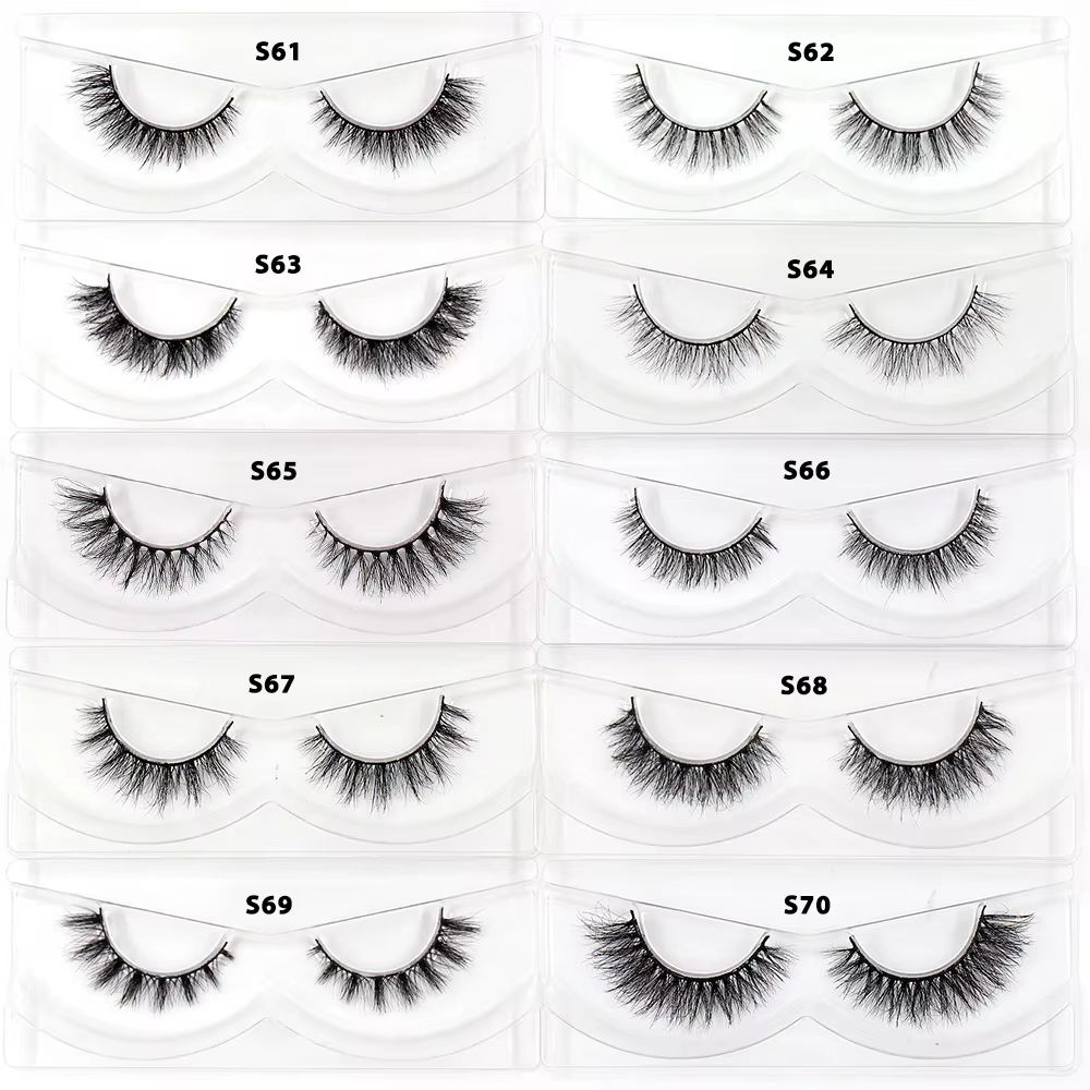 LEHUAMAO 30/60/100 paires de cils de vison sans boîte cils de vison 3D courts faux cils de vison nat