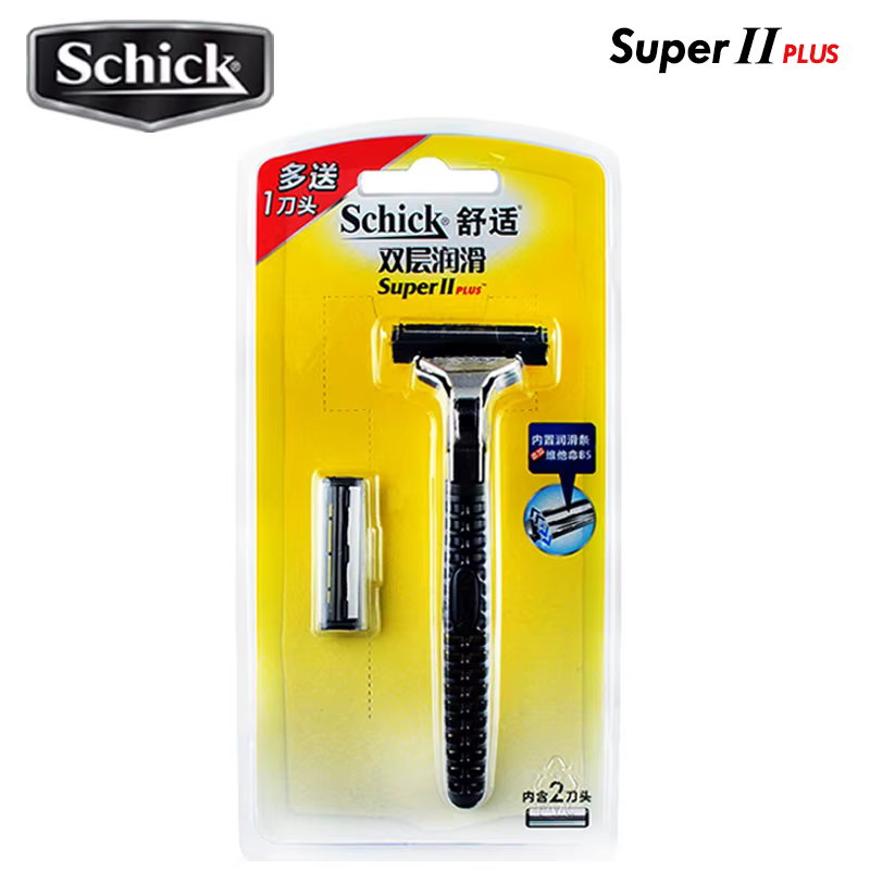6 lames + 1 rasoir Original Schick Super 2 PLUS visage rasoir vitamine B5 pour homme rasoir expérien