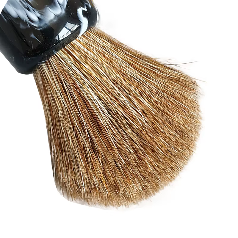 Dscosmetic-Brosse de rasage en crin de cheval doux brun pour homme, rasage humide, 24mm