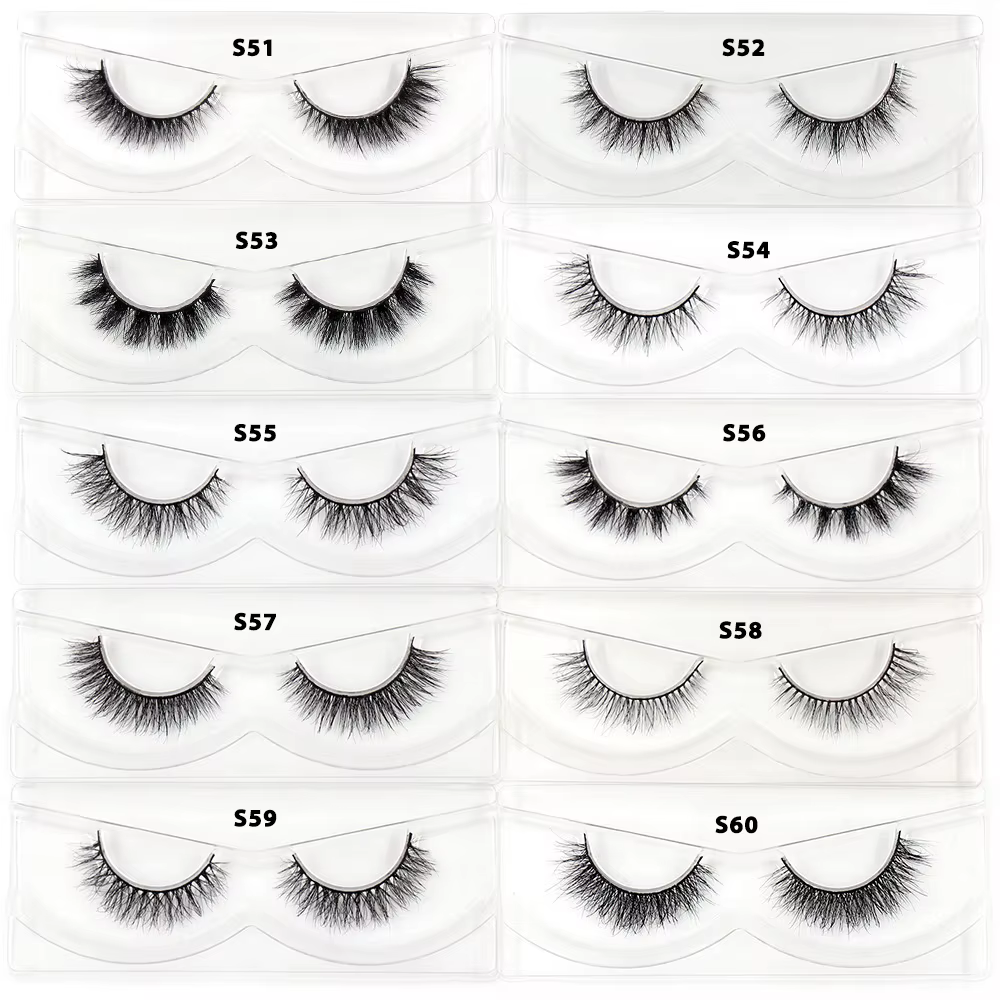 LEHUAMAO 30/60/100 paires de cils de vison sans boîte cils de vison 3D courts faux cils de vison nat