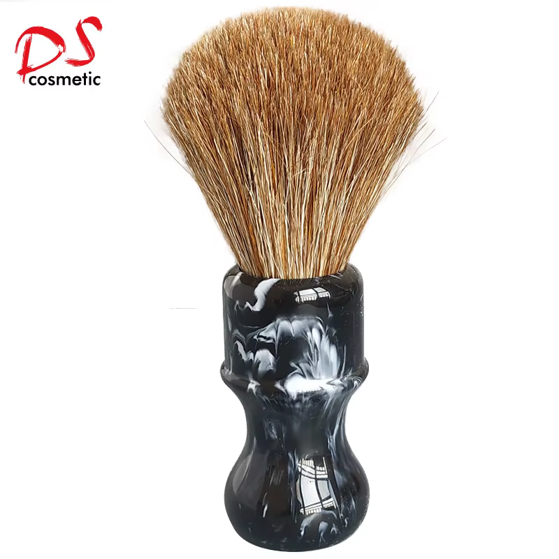 Dscosmetic-Brosse de rasage en crin de cheval doux brun pour homme, rasage humide, 24mm