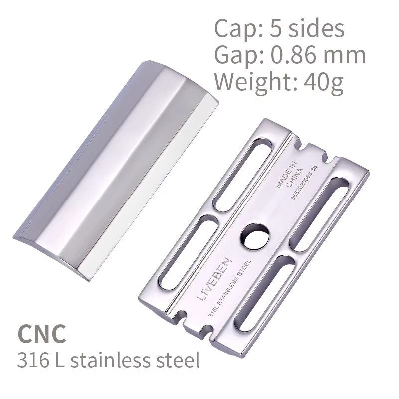 Tête de rasoir de sécurité à Double tranchant en acier inoxydable CNC 316L, accessoires de rasoir ma