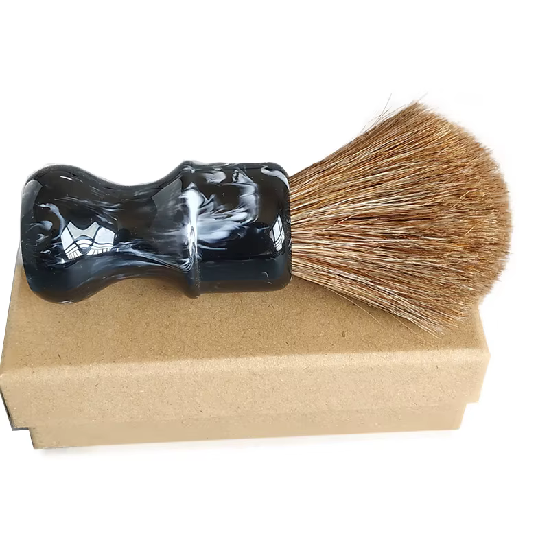 Dscosmetic-Brosse de rasage en crin de cheval doux brun pour homme, rasage humide, 24mm