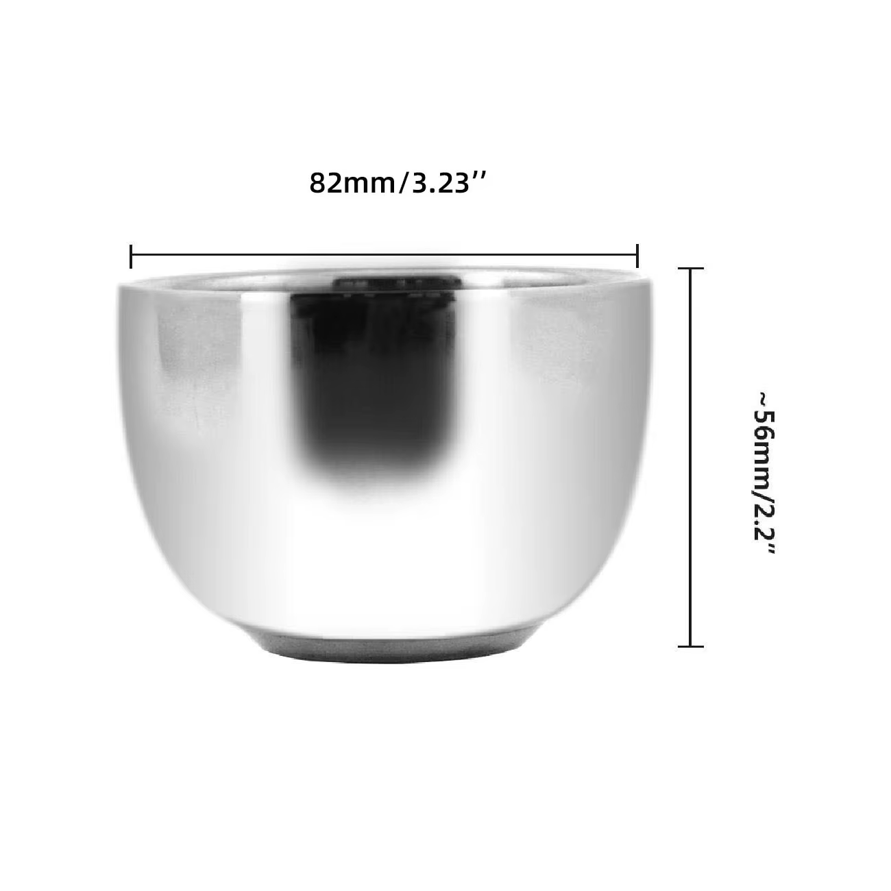 Support de rasage et bol de rasage Regina en acier inoxydable, incassable, degré de rouille, support