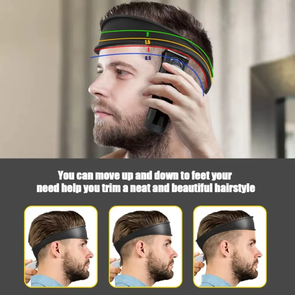 Bande de sauna incurvée en silicone pour la coupe des cheveux à la maison, modèle de rasage, guide d