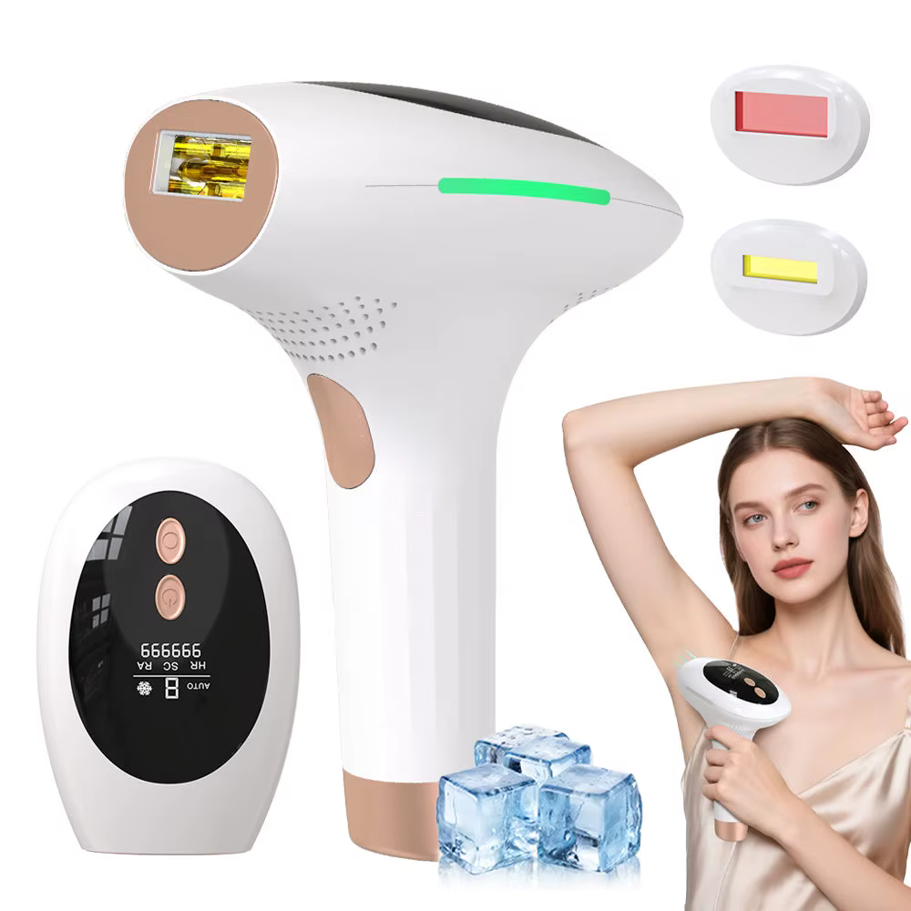 Appareil d'épilation IPL 3-en-1 avec refroidissement par glace, 999 900 flashs, épilateur sans fil p