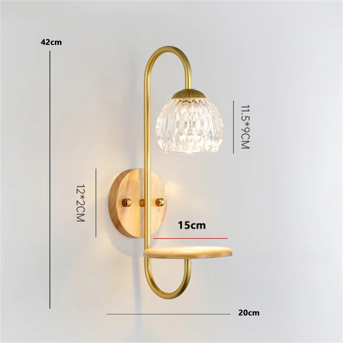 Applique Murale LED en Métal, Bois et Verre pour Allée et Couloir, Accessoire d'Avertissement d'Arom