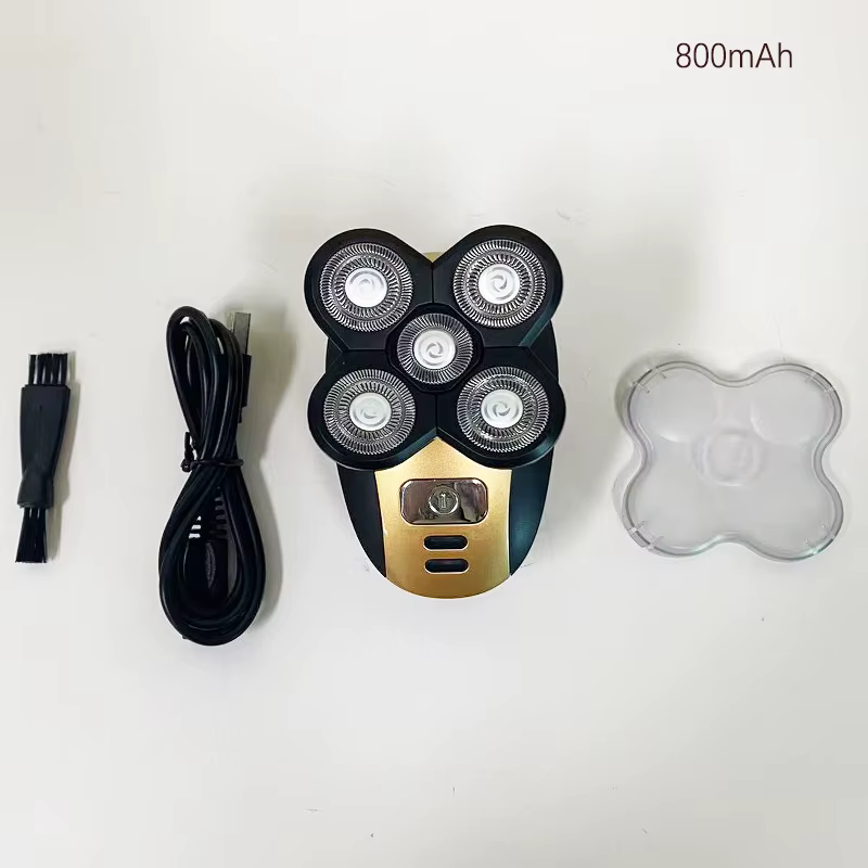 Rasoir électrique automatique pour hommes, chargement USB, brosse chauve multifonctionnelle à 5 lame