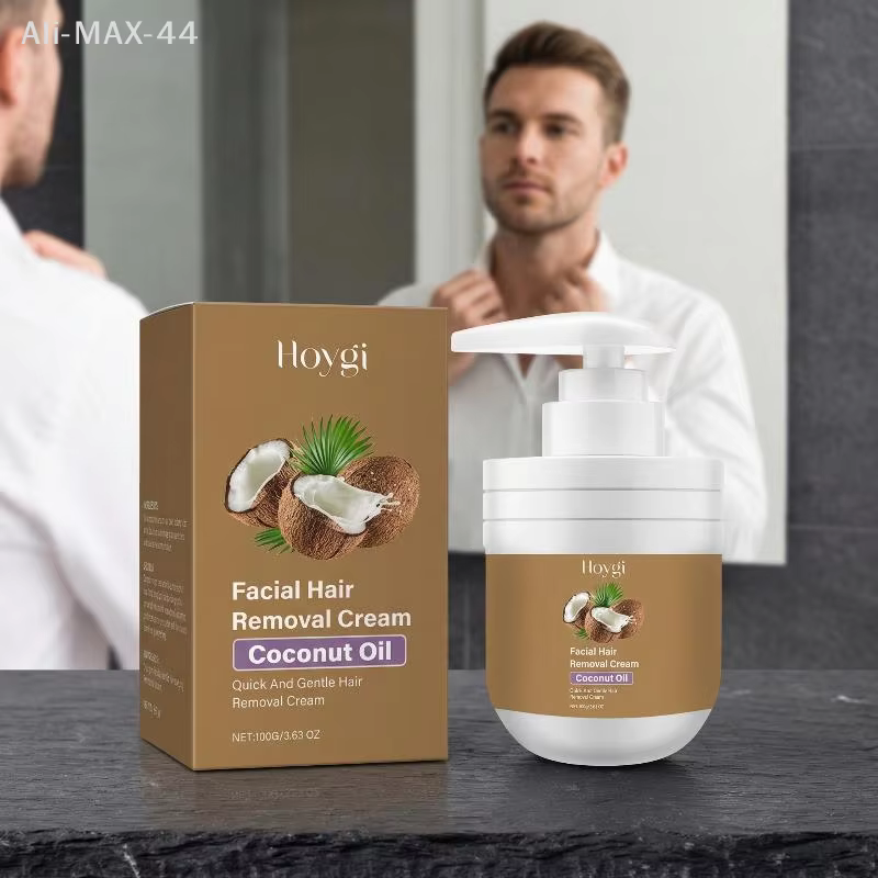 Crèmes dépilatoires pour le visage à l'huile de noix de coco 100g, crème dépilatoire douce pour le v