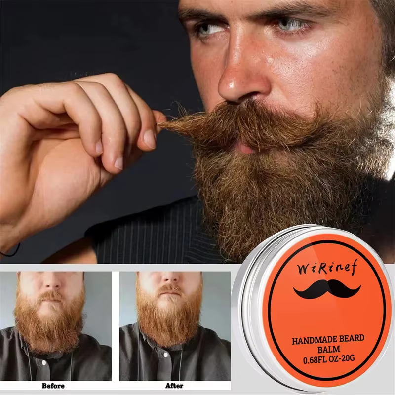 Baume à barbe naturel pour avertir l'homme, huile de croissance de la barbe, hydratant, lissant, fri