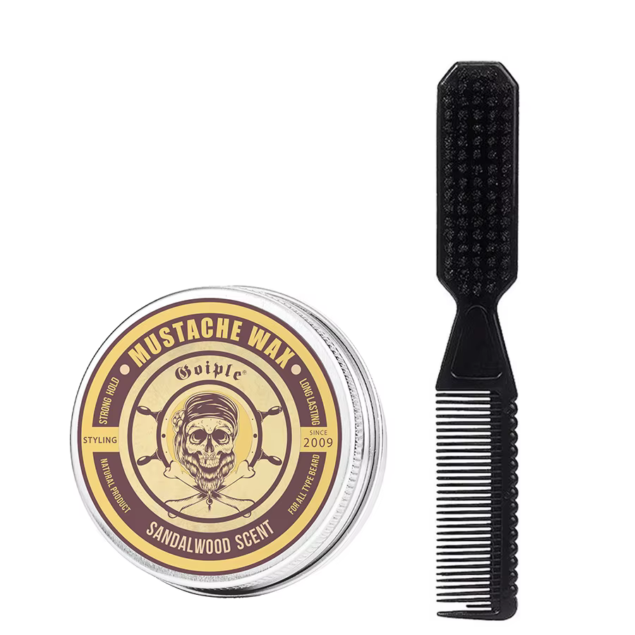 Cire à barbe parfumée au bois de santal pour hommes, produits de traitement des moustaches, soins ca