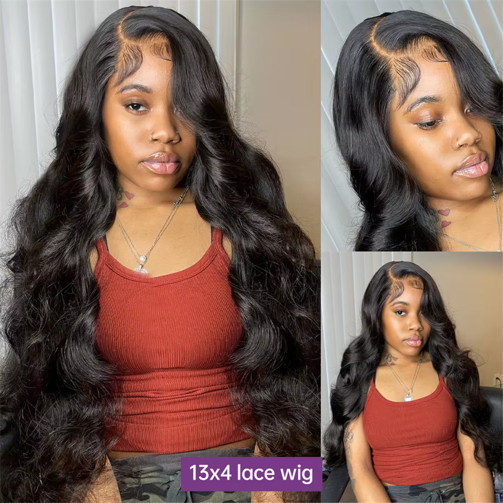 Perruque Lace Front Wig Body Wave sans colle, cheveux humains, pre-plucked, Melt Skins, pre-Wiltshir