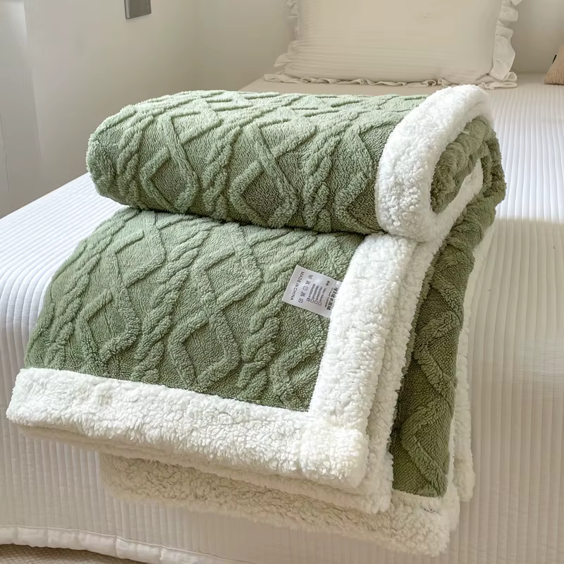 Couverture polaire Double couche, épaisse et chaude, pour la sieste au bureau, pour canapé-lit, simp