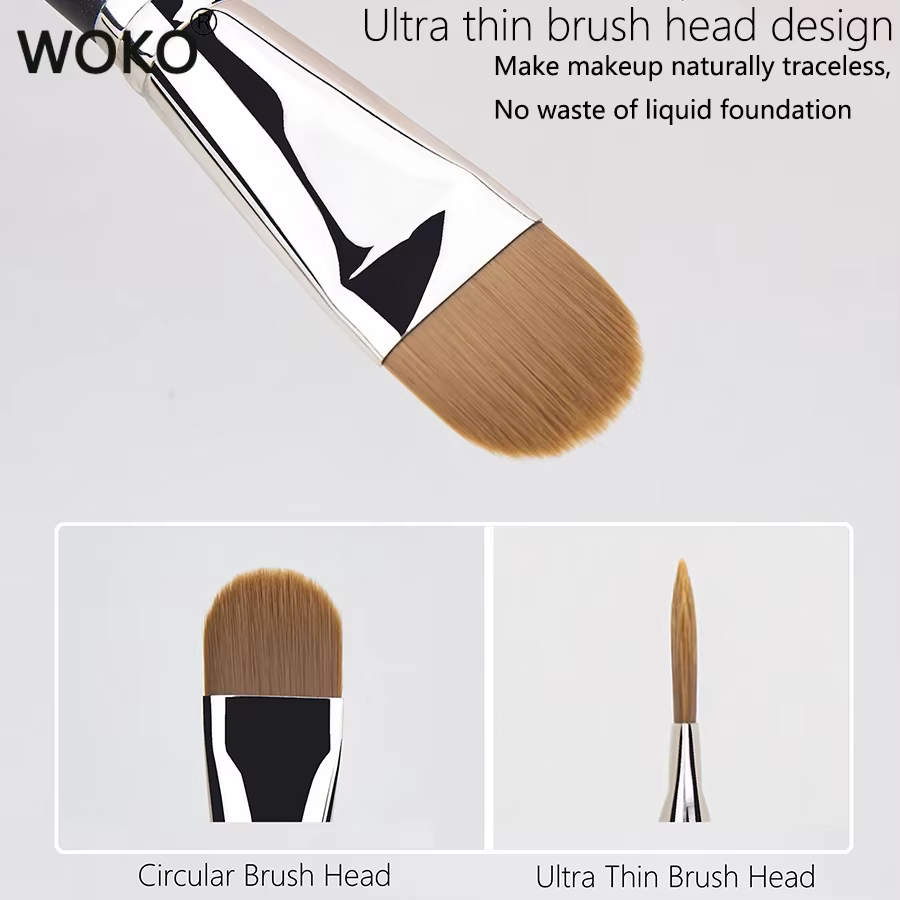 Pinceau de maquillage pour fond de teint Ultra-fin, rond et plat amélioré, outil de maquillage profe