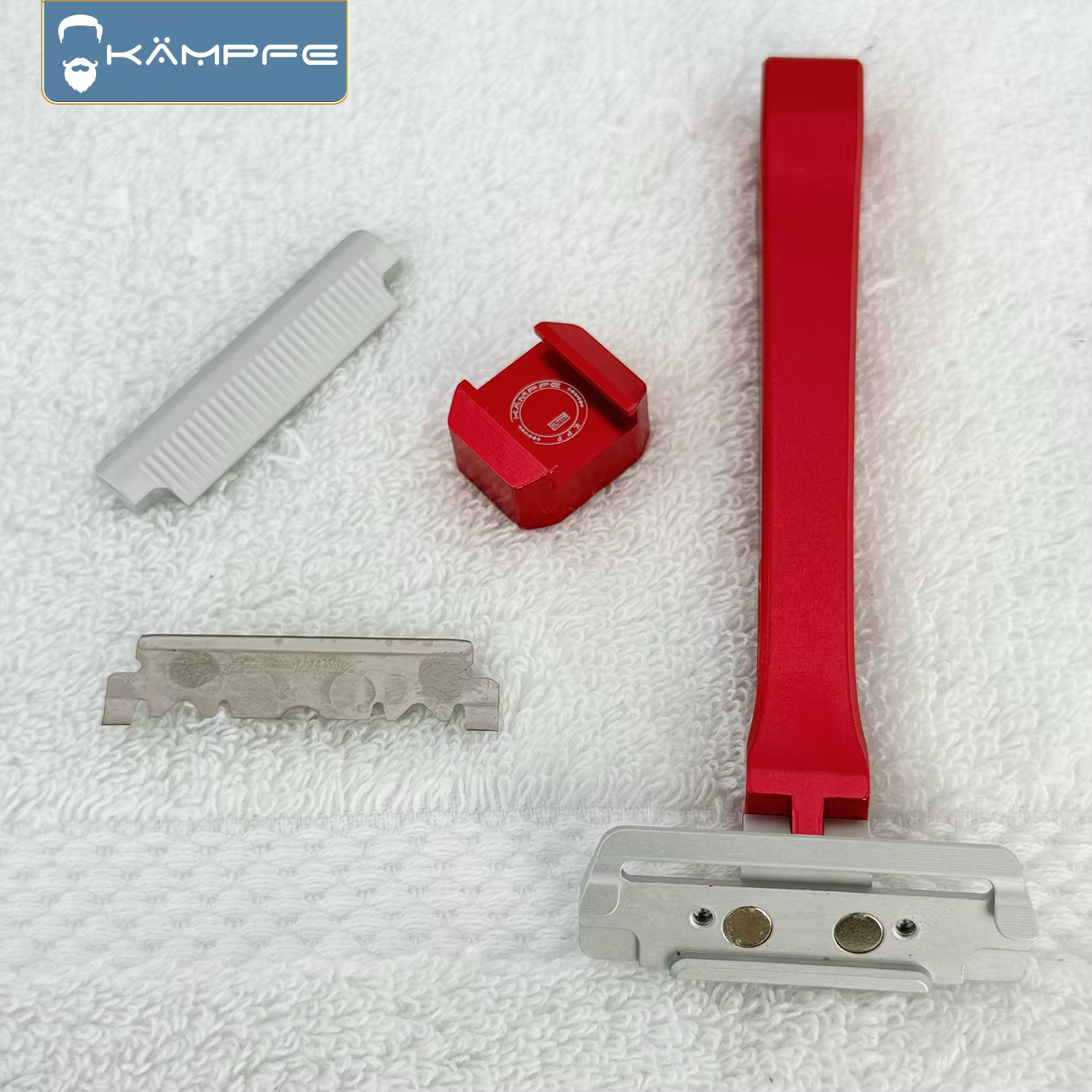 Machine à raser manuelle de sécurité KAMPFE CNC, en aluminium, à lame simple, pour hommes, avec 5 la