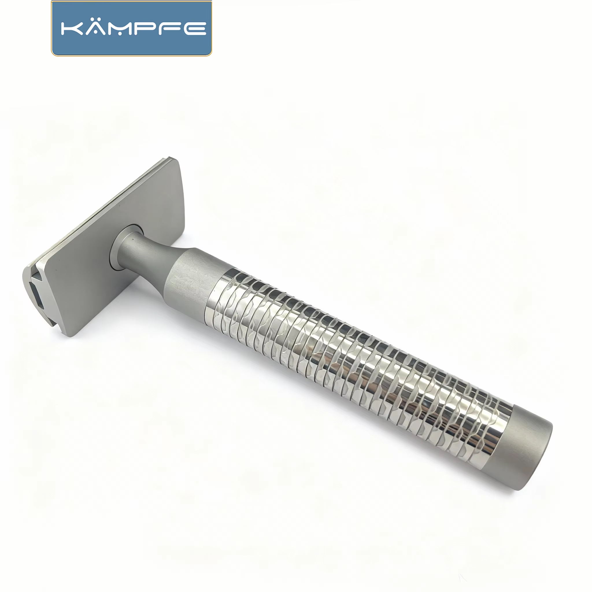 Rasoir de sécurité manuel en acier inoxydable KAMPFE, rasoir à double tranchant de style ancien avec