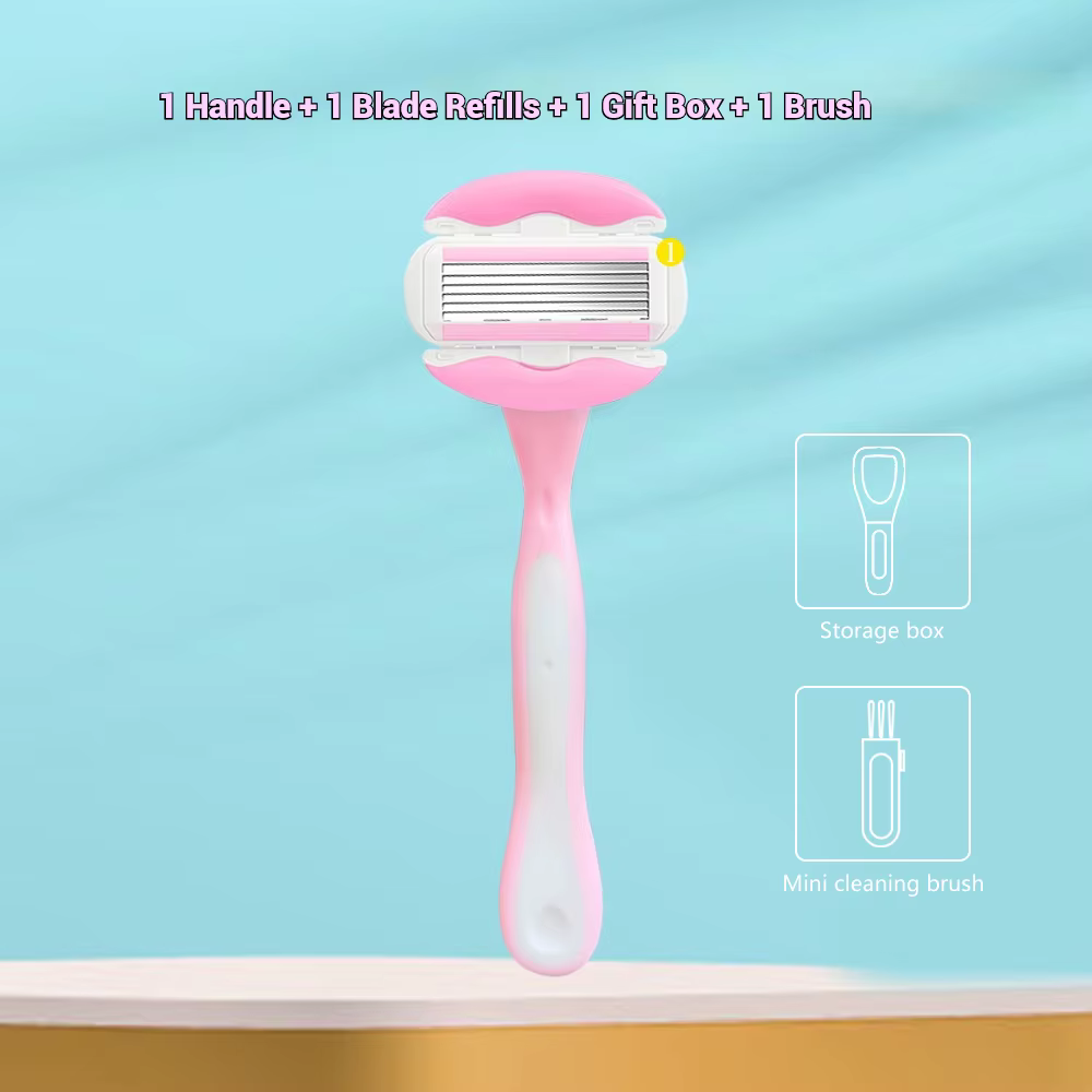 Rasoir pour femmes à 6 lames avec aloe vera, rasoir hydratant pour l'épilation, rasoir doux et indol