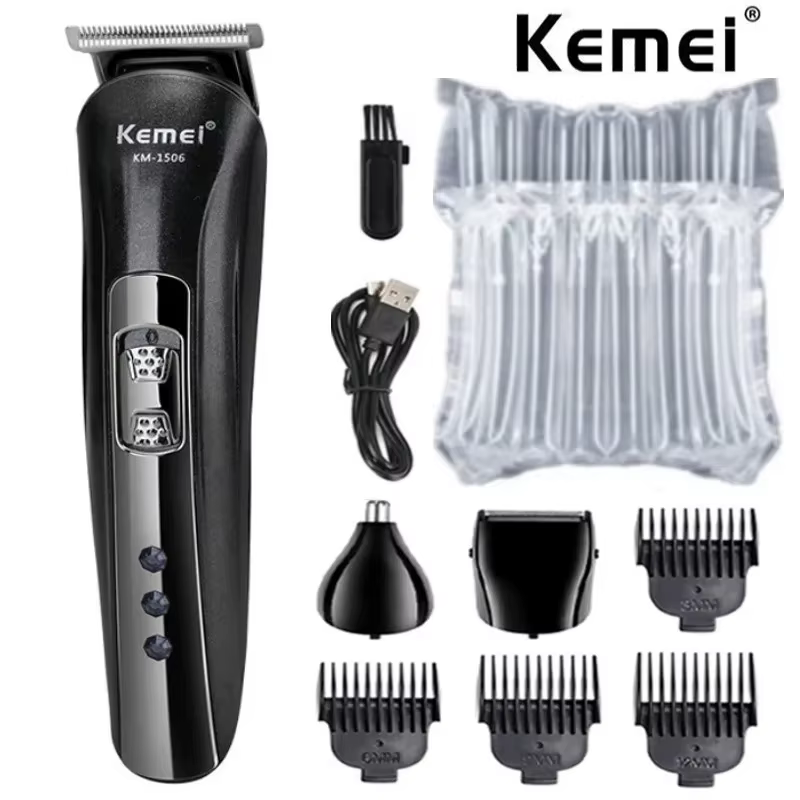 Rasoir électrique Kemei KM-1506 3 en 1, tondeuse à cheveux rechargeable par USB, rasoir électrique r