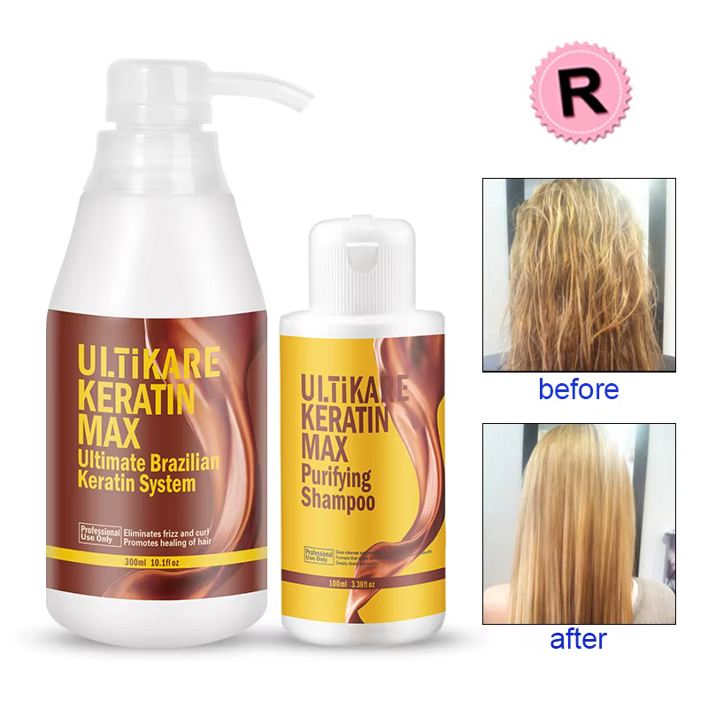 Brésil 300 ml kératine 12% formaline traitement des cheveux pour cheveux bouclés endommagés + 100 ml