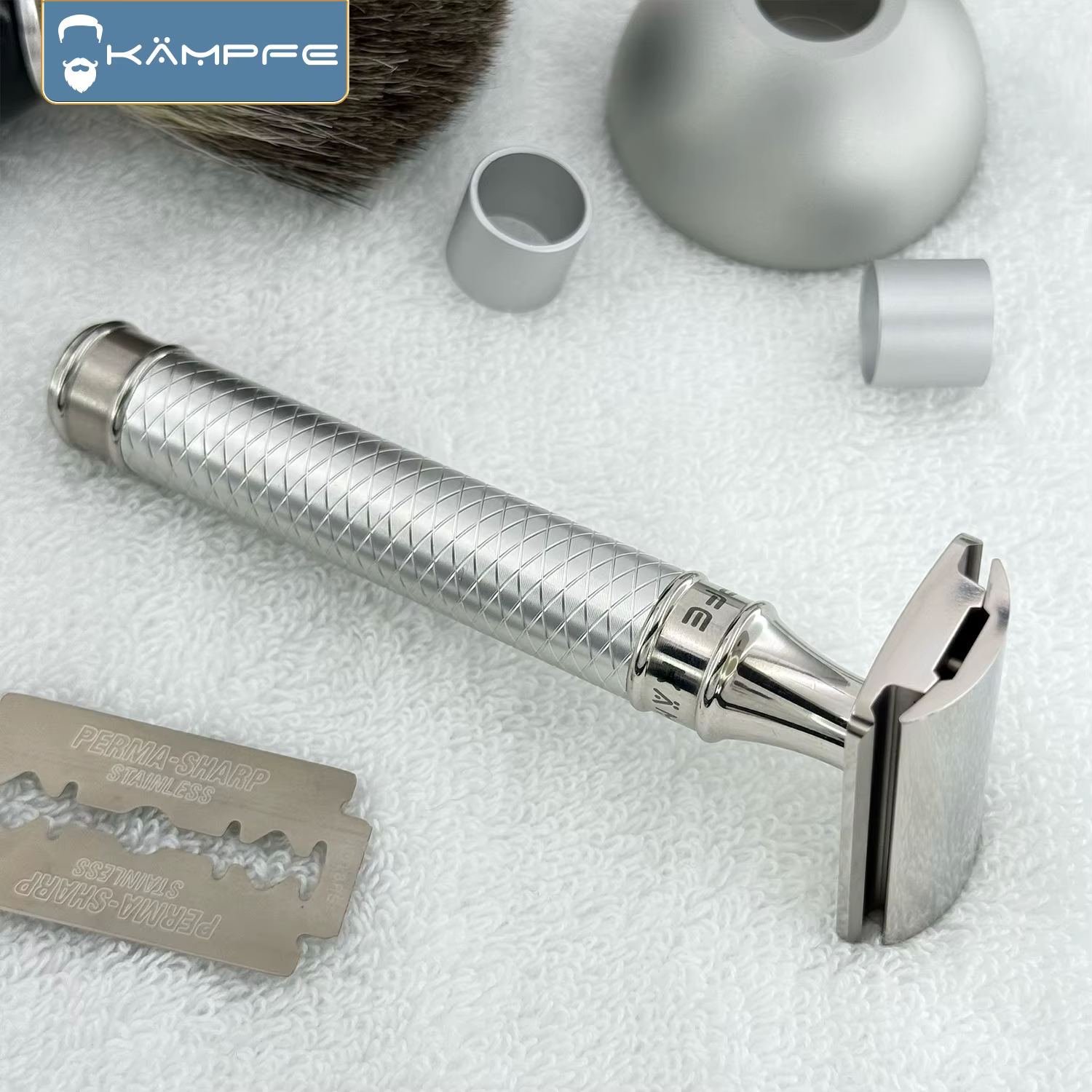 Tête de rasoir de sécurité en titane KAMPFE pour homme - Outil de toilettage à glissement fluide, ca