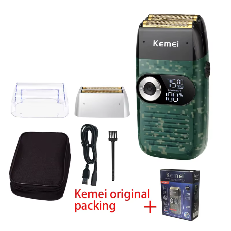 Kemei rasoir électrique hommes rasoir à barbe Rechargeable rasoir électrique flottant barbier tondeu