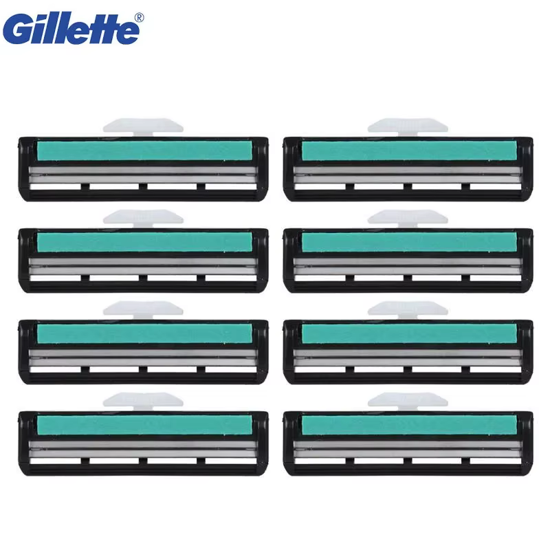 Lames de rasoir Gillette Vector pour hommes, rasoir manuel sécurisé pour barbe, épilation à Double c